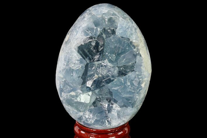 Crystal Filled Celestine (Celestite) Egg Geode - Madagascar #140306